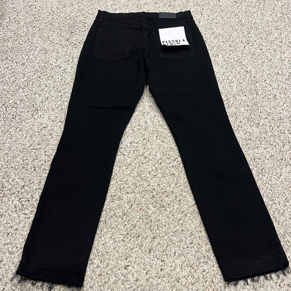 NWT Pistola Monroe Cropped Cigarette Jeans Sz 27 Black Raw Hem Grunge Casual - Picture 5 of 6